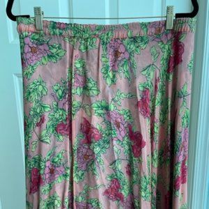Sarah Arizona skirt; reversible; 36" long; 100%rayon; pink and floral print